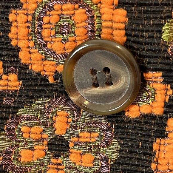 Sara Campbell Orange Floral Blazer Size 6 Retro Twee Phoebe Buffay Indie Art - Picture 5 of 12